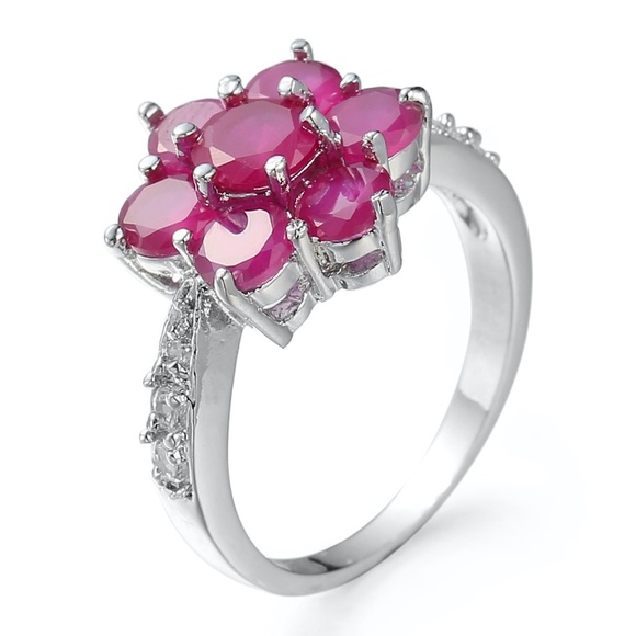 **JAZZ* Silver x Pink Zircon Fashion Ring Size 9 - Picture 1 of 5